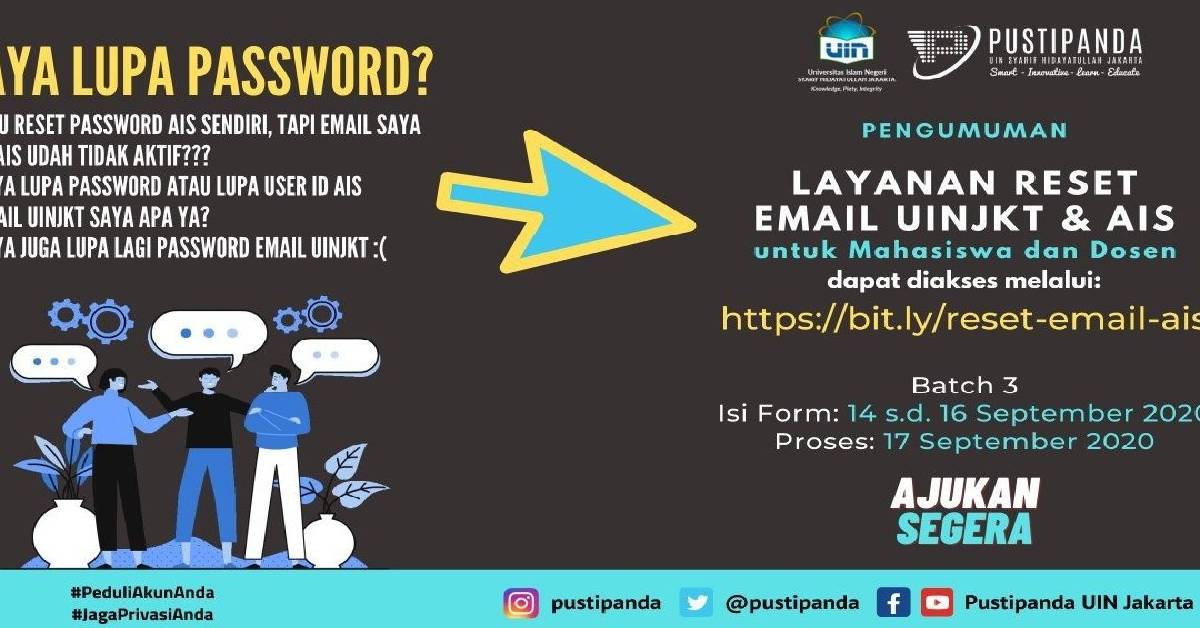Reset Email UINJKT Dan AIS