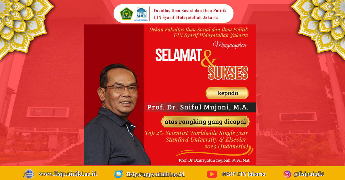 Top 2% Scientist Worldwide Single Year Stanford University & Elsevier 2025 (Indonesia) : Prof. Dr. Saiful Mujani M.A.