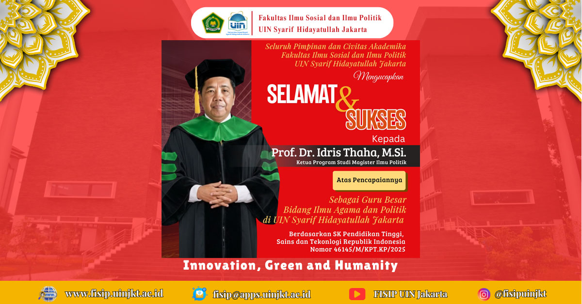 Selamat dan Sukses kepada Prof. Dr. Idris Thaha M.Si