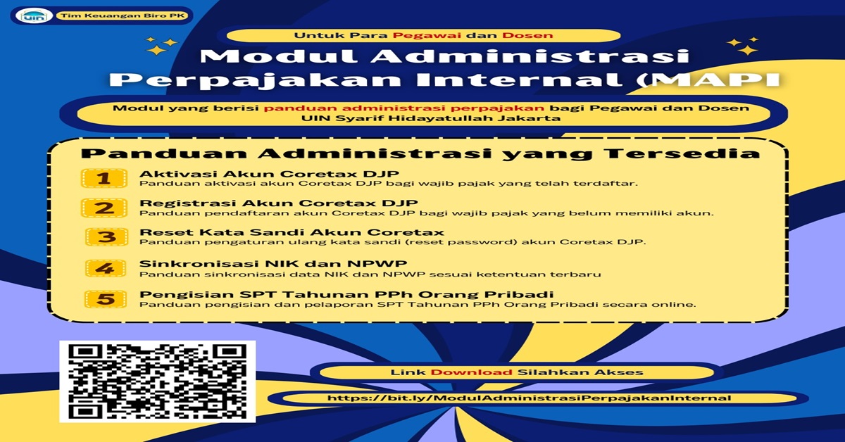 UIN Jakarta Luncurkan Modul Administrasi Perpajakan Internal (MAPI) untuk Pegawai dan Dosen