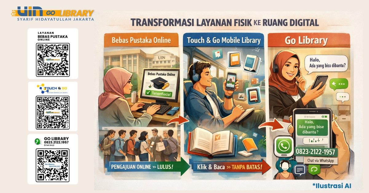 Layanan Fisik Tutup? Tenang! Perpustakaan UIN Jakarta Beralih ke Ruang Digital, Ini 3 Akses Wajib Mahasiswa Ketahui