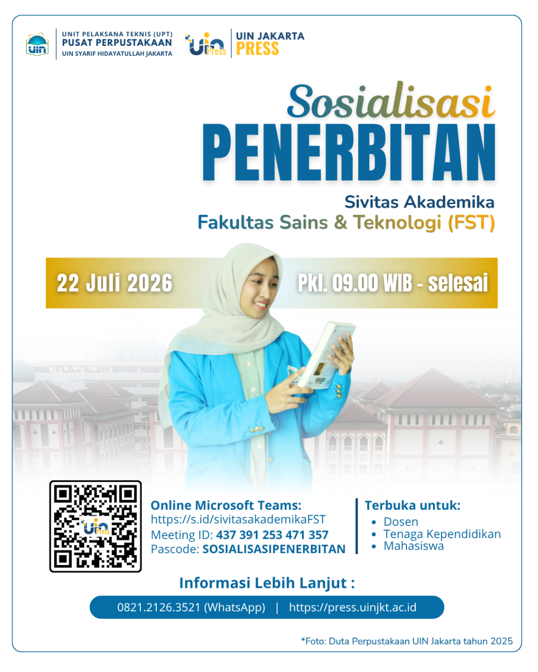 Isian Agenda 22 Juli 2026 - Sosialiasasi Penerbitan UIN Jakarta Press - FST