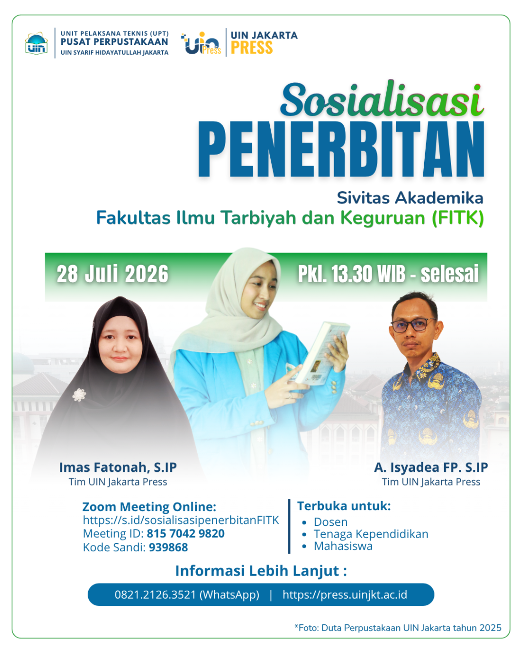 Isian Agenda 28 Juli 2026 - Sosialiasasi Penerbitan UIN Jakarta Press - FITK (1)
