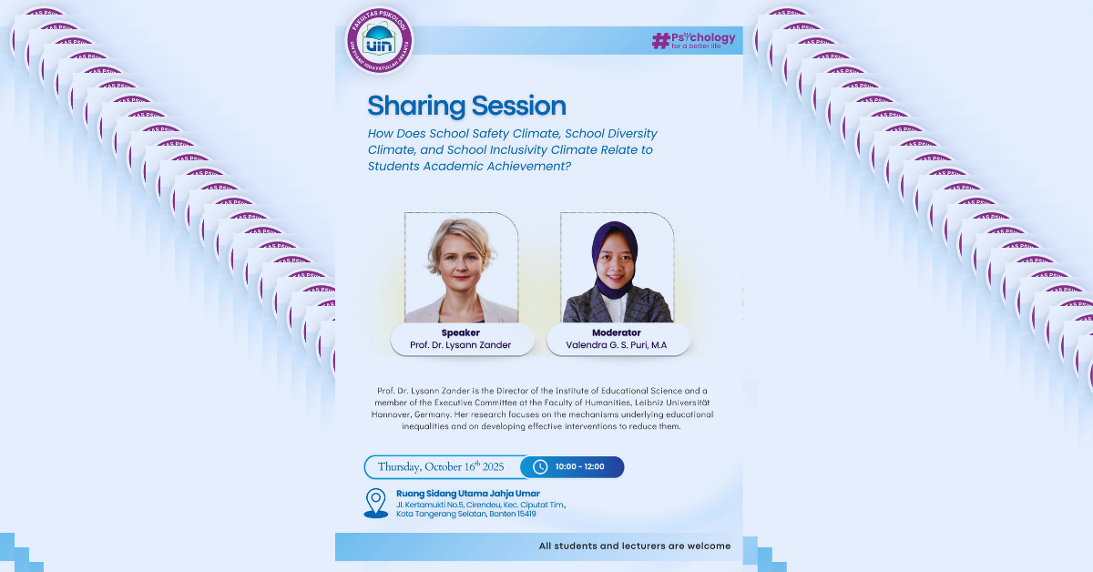 Sharing  Session Bersama  Prof. Dr. Lysann Zander : Membangun Iklim Kampus yang Aman, Beragam, dan Inklusif
