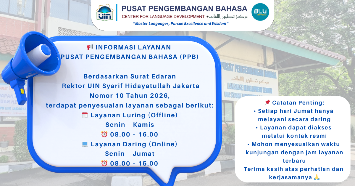 Penyesuaian Layanan PPB UIN Jakarta, Hari Jumat Khusus Layanan Daring (Online)