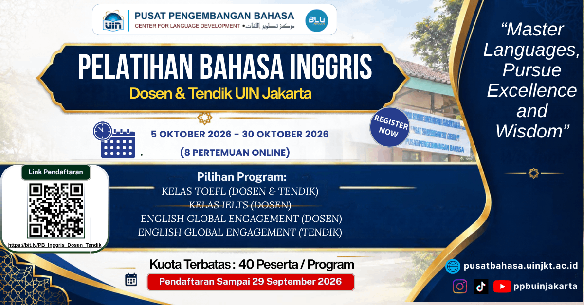 Dukung Internasionalisasi, PPB UIN Jakarta Buka Pelatihan Bahasa Inggris Khusus Dosen dan Tendik