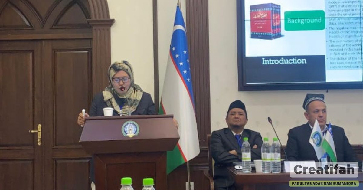 Dr. Mauidlotun Nisa’, M.Hum. Talking about the Terminology of Zionism in Sahih Bukhari in Samarkand, Uzbekistan