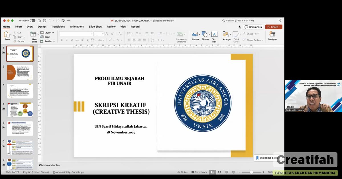 تشجع ورشة عمل المشروع النهائي البديل لـ SPI UIN Jakarta الطلاب على تطوير العمل الإبداعي القائم على التاريخ