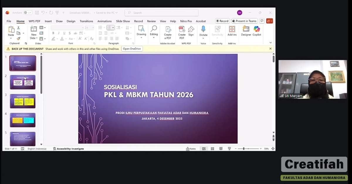 Program Studi Ilmu Perpustakaan Menggelar Sosialisasi PKL dan MBKM Untuk Angkatan 2023