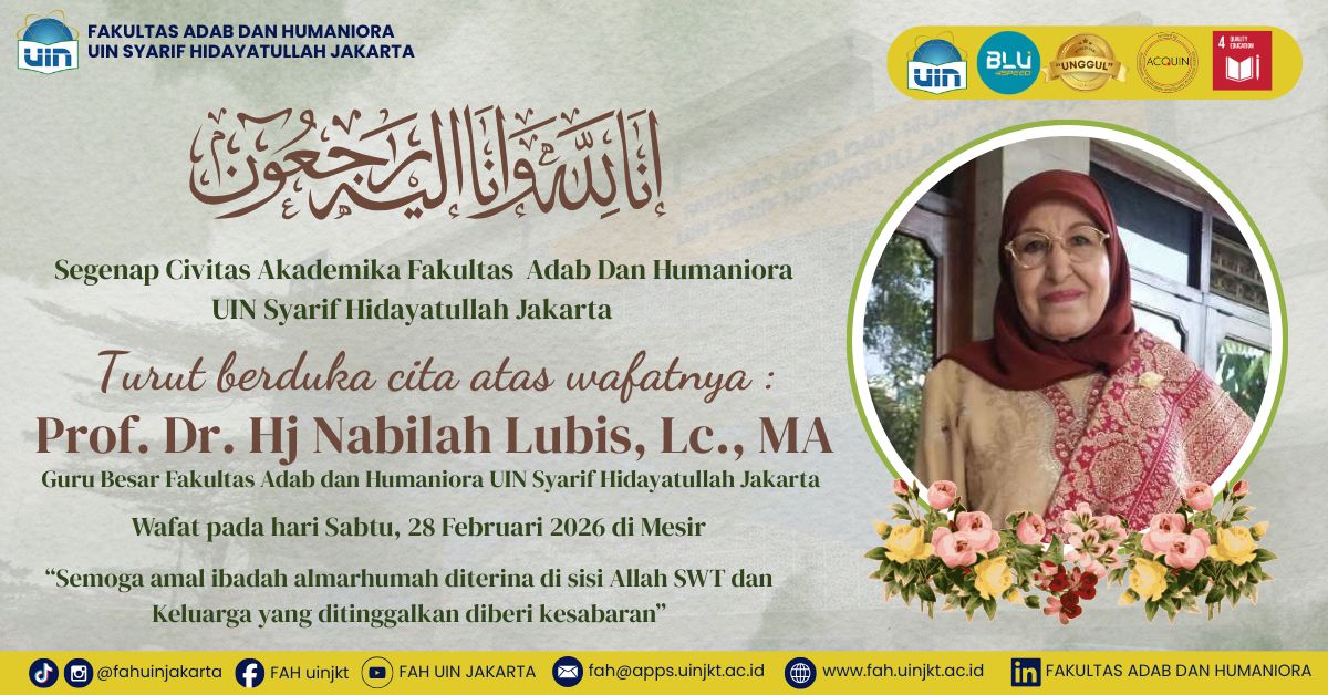 Mengenang Sosok Pionir FAH, Sivitas Akademika UIN Jakarta Gelar Tahlilan Virtual untuk Almarhumah Prof. Dr. Hj. Nabilah Lubis, Lc., MA