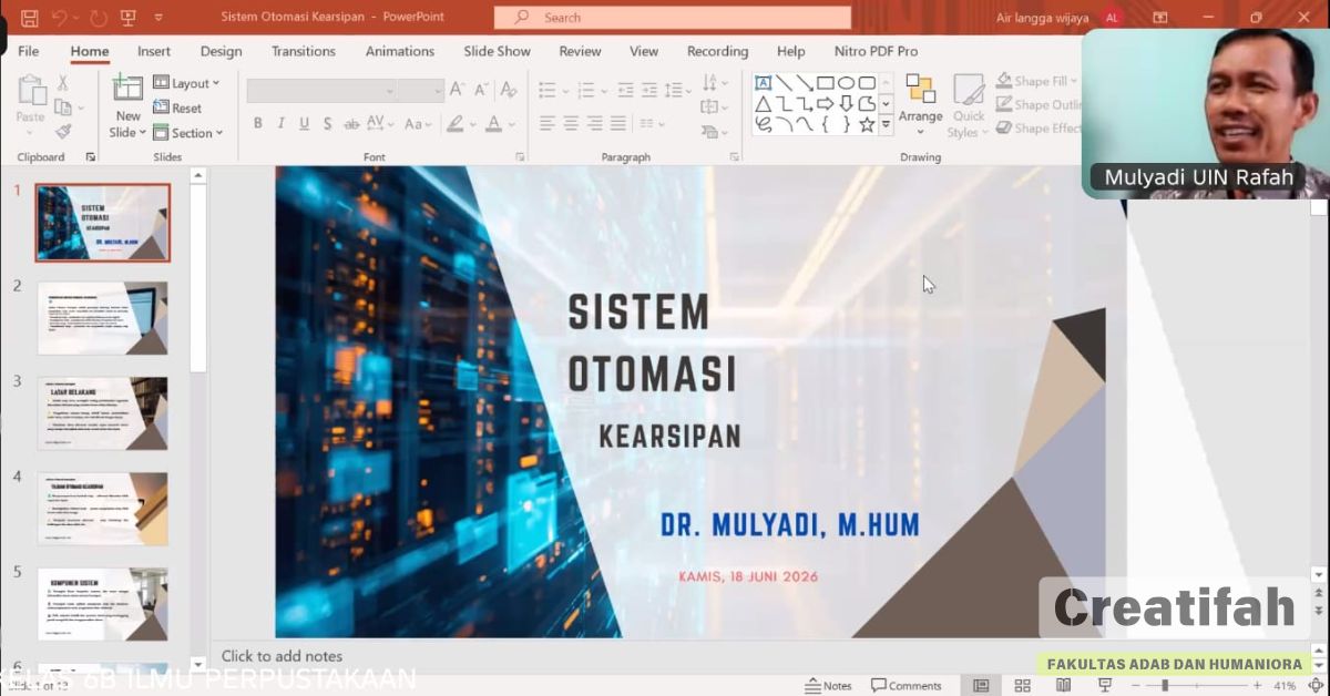 Kuliah Dosen Tamu Ilmu Perpustakaan Dorong Pemahaman Mahasiswa Terhadap Digitalisasi Arsip