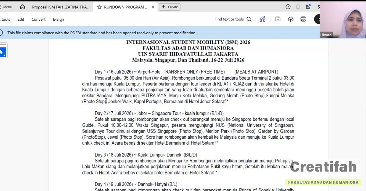 FAH of UIN Syarif Hidayatullah Jakarta Socializes the 2026 Student Mobility Program to Strengthen International Academic Experience.