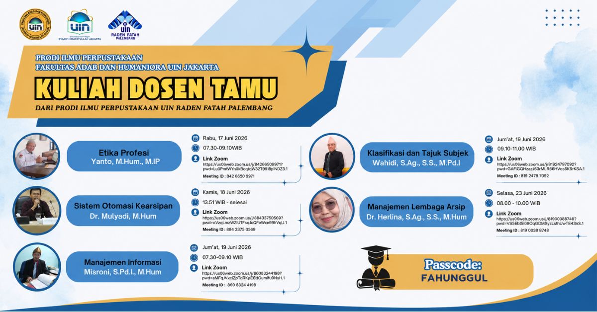 UIN Jakarta’s Library Science Study Program Holds Guest Lecture on the Significance of Professional Ethics for Librarians