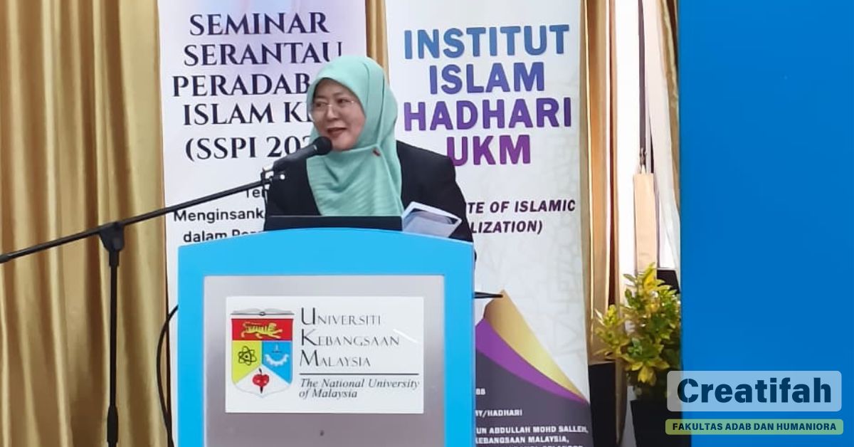 عرض أحد أساتذة كلية الآداب والعلوم الإنسانية بجامعة شريف هداية الله الإسلامية الحكومية جاكرتا نتائج بحثه في الجامعة الوطنية الماليزية (UKM).
