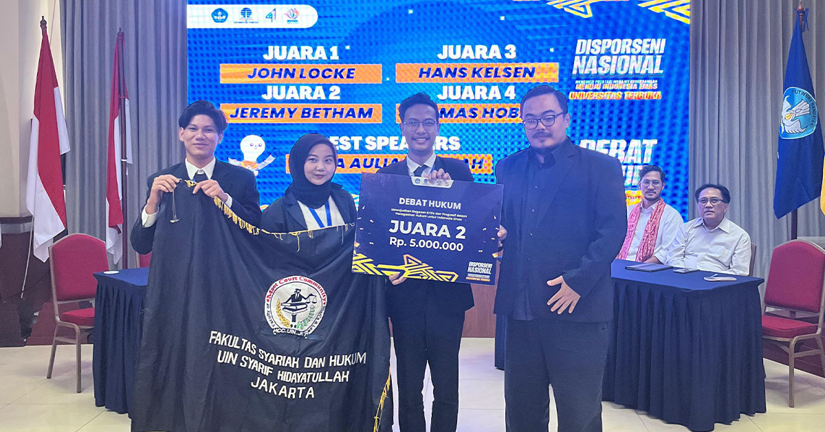 MCC FSH UIN Jakarta Raih Juara 2 Lomba Debat Hukum di Disporseni Nasional Universitas Terbuka