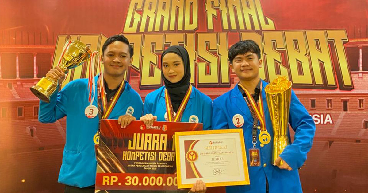 Mahasiswa FSH UIN Jakarta Raih Juara 1 Debat Penegakan Hukum Pemilu Tingkat Nasional 2025