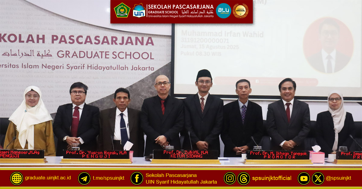 Muhammad Irfan Wahid's Doctoral Promotion Exam, Identity Construction of Oloh Salam (Dayak Islam) in Central Kalimantan