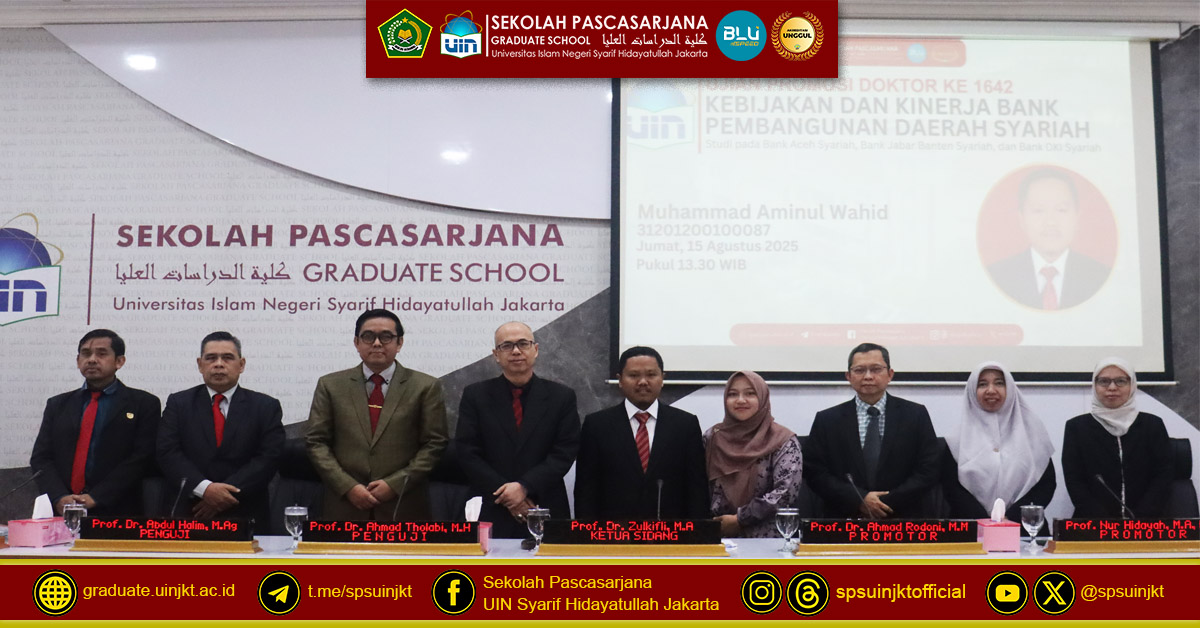 Muhammad Aminul Wahid Doctoral Promotion Exam, Policies and Performance of Sharia Regional Development Bank