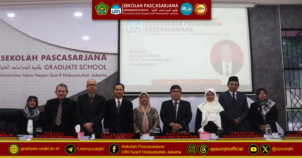 Sunardi's Doctoral Promotion Exam, Shifting Religious Understanding: A Study of LDII Socio-Religious Movements in Klaten Regency, Central Java