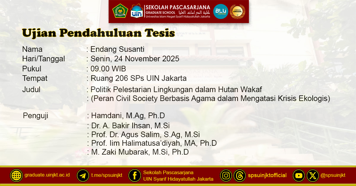 Preliminary Thesis Exam of Endang Susanti