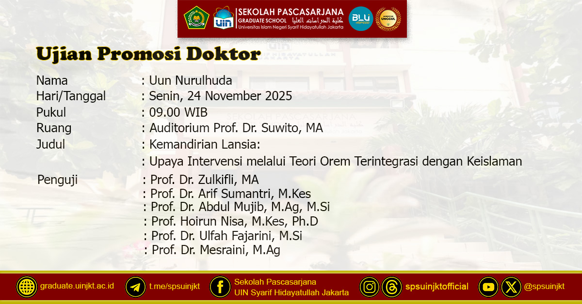 Dissertation Exam of Uun Nurul Huda