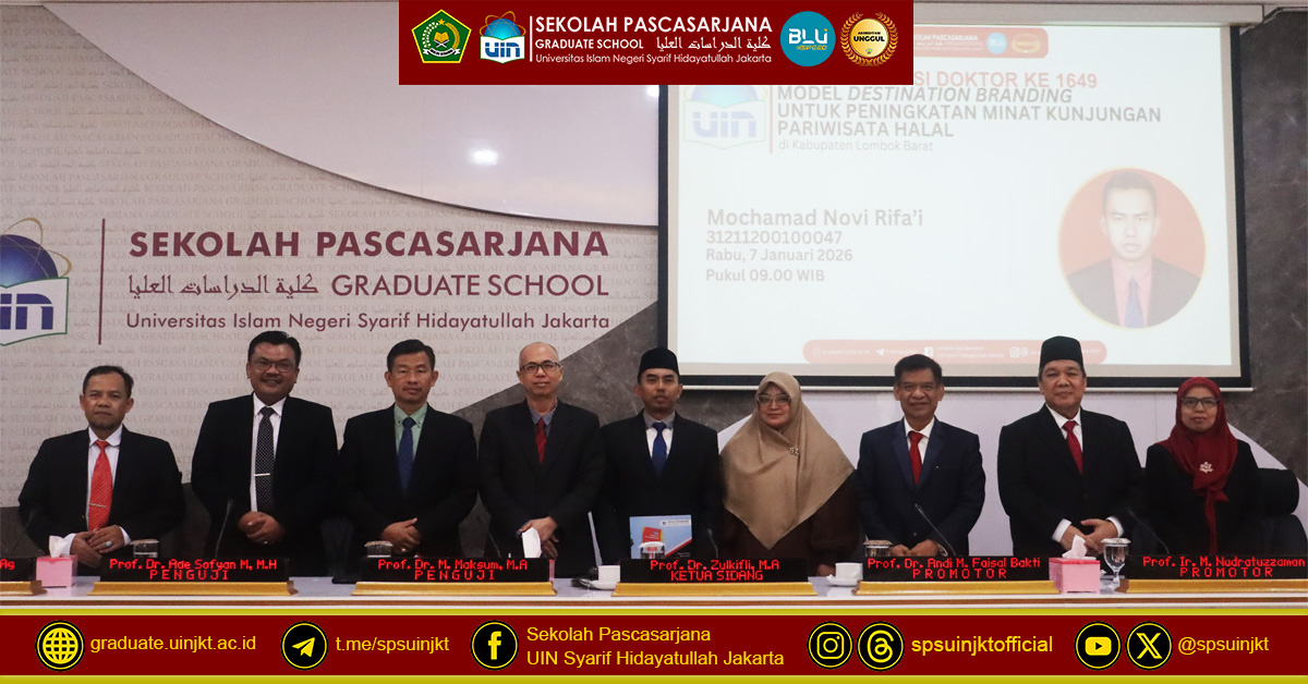 Doctoral Promotion Exam Mochamad Novi Rifa'i: Destination Branding Model for Increasing Interest in Halal Tourism Visits in West Lombok Regency