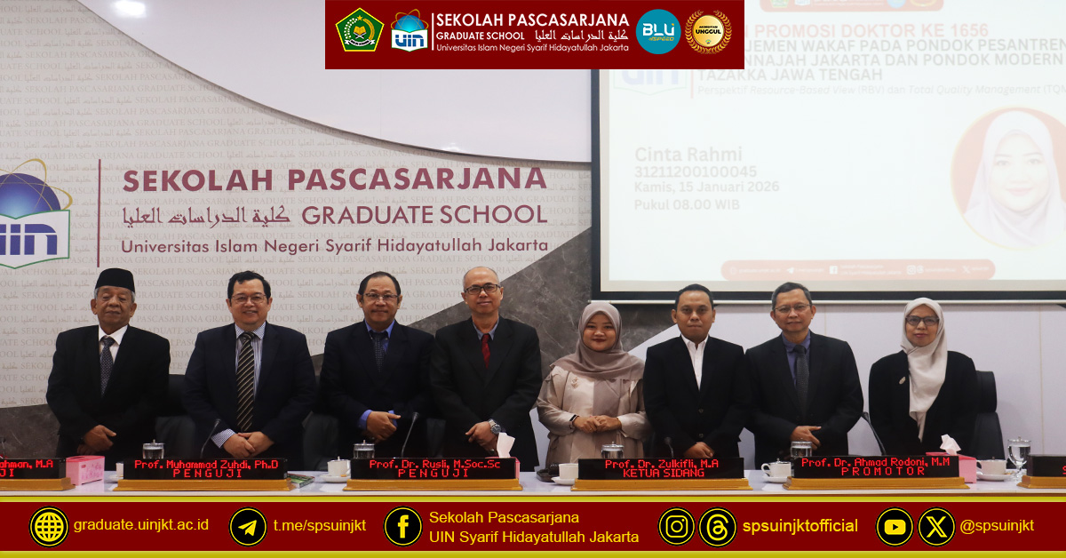 Cinta Rahmi Doctoral Promotion Exam: RBV and TQM Synergy, the Key to Islamic Boarding School Economic Independence Through Waqf Management