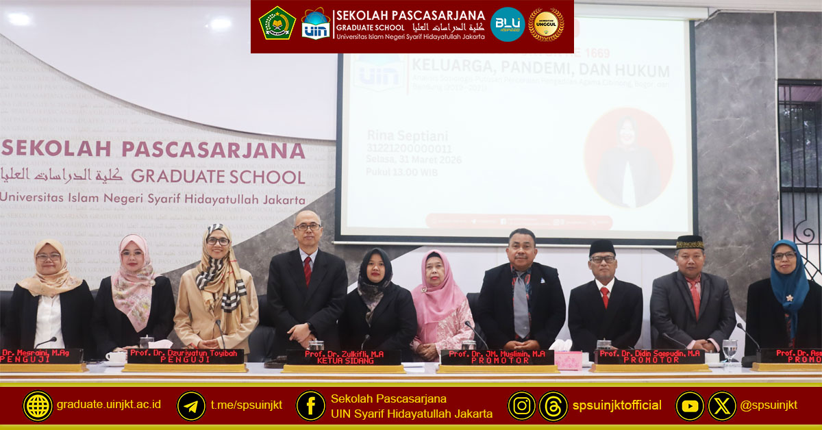 Rina Septiani's Doctoral Promotion Exam, Family, Pandemic, and Law: A Sociological Analysis of Divorce Decisions