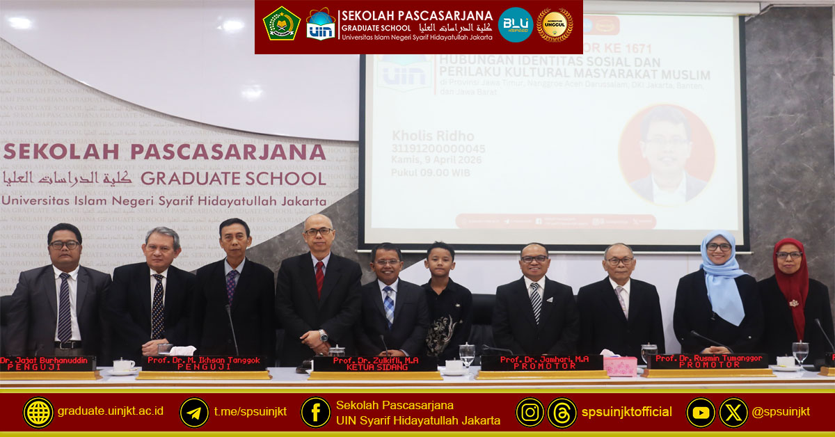 Kholis Ridho Doctoral Promotion Exam, Social Identity Relations and Cultural Behavior of Muslim Communities