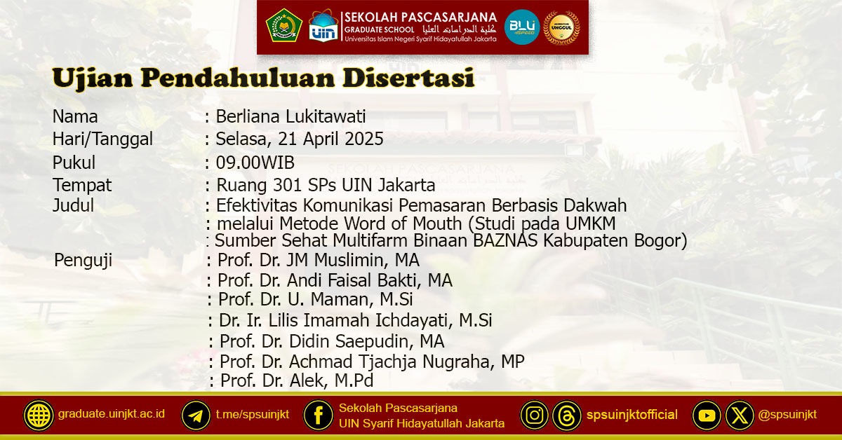 Berliana Lukitawati Preliminary Dissertation Exam