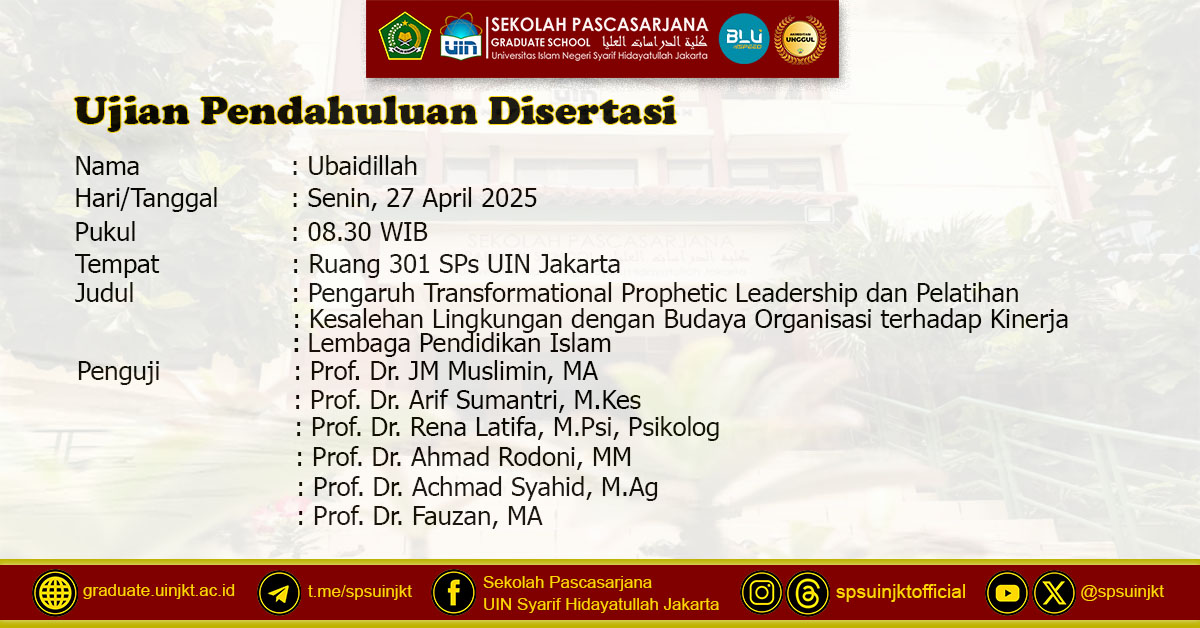 Ubaidillah Preliminary Dissertation Exam