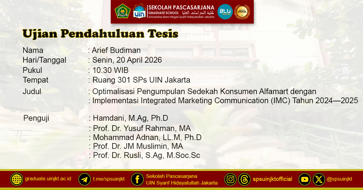 Ujian Pendahuluan Tesis Arief Budiman