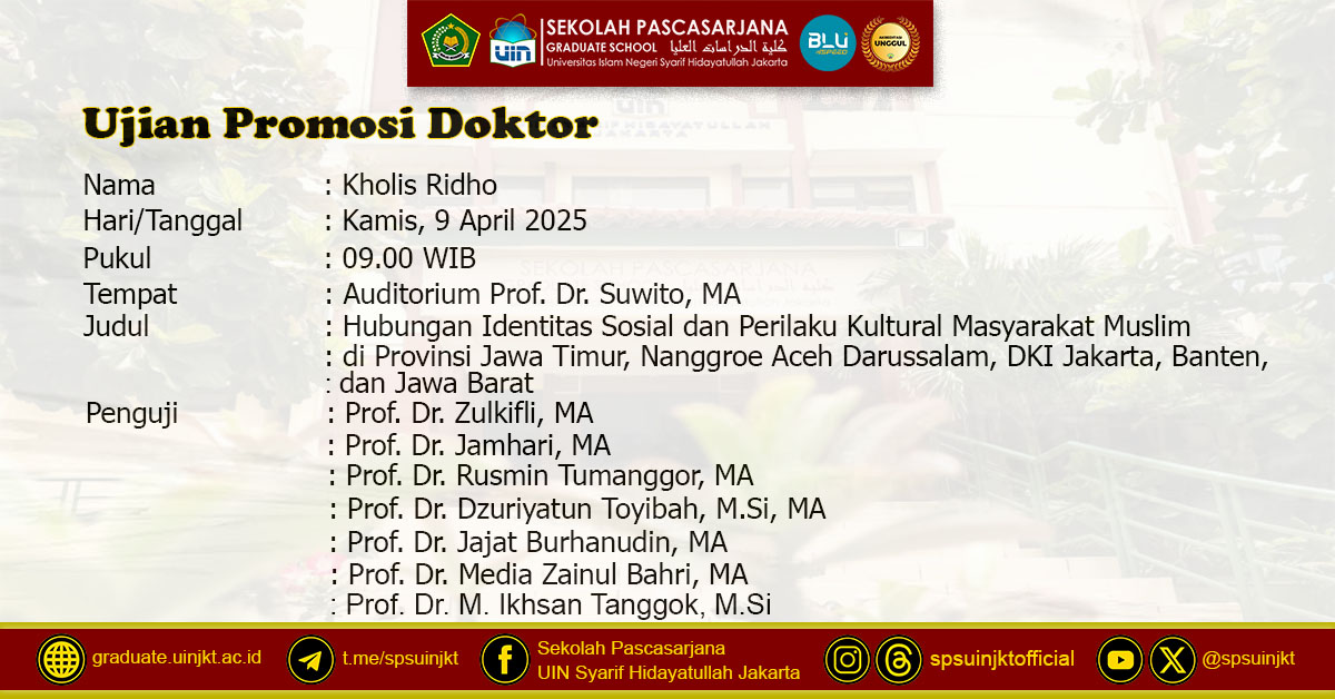 Kholis Ridho's Dissertation Exam