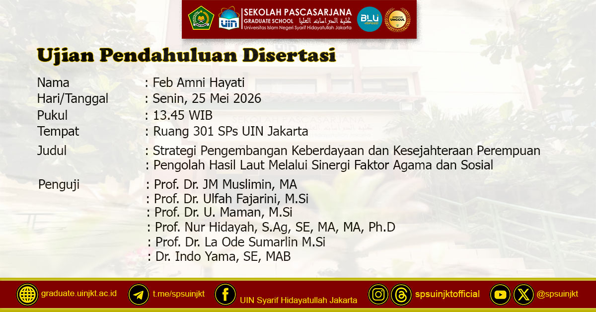 Ujian Pendahuluan Disertasi Feb Amni Hayati