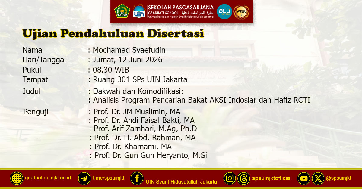 Mochamad Syaefudin Preliminary Dissertation Exam