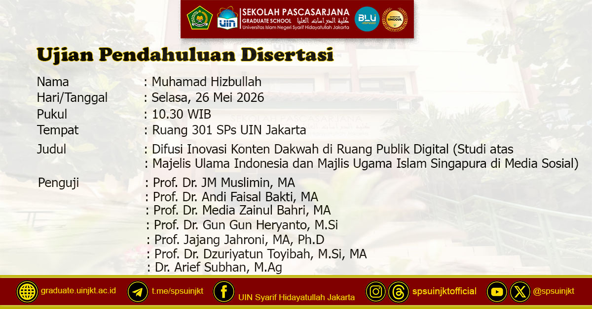 Ujian Pendahuluan Disertasi Muhammad Hizbullah
