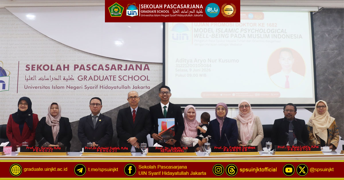 Aditya Aryo Nur Kusumo Doctoral Promotion Exam, Islamic Psychological Well-Being Model in Indonesian Muslims