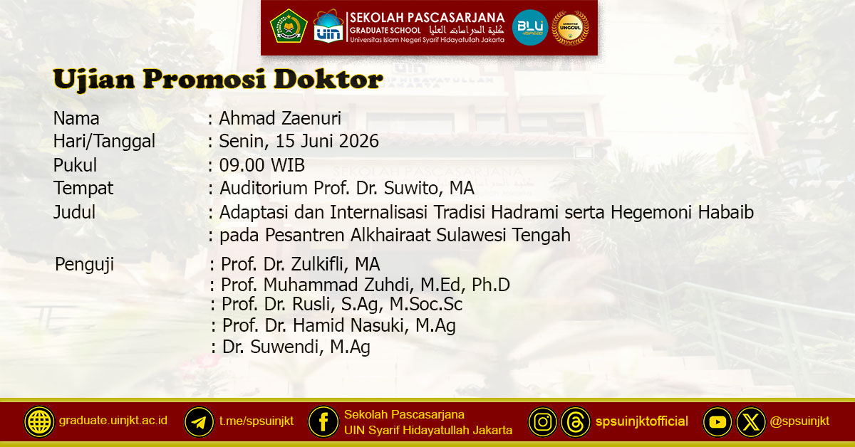 Ahmad Zaenuri Dissertation Exam