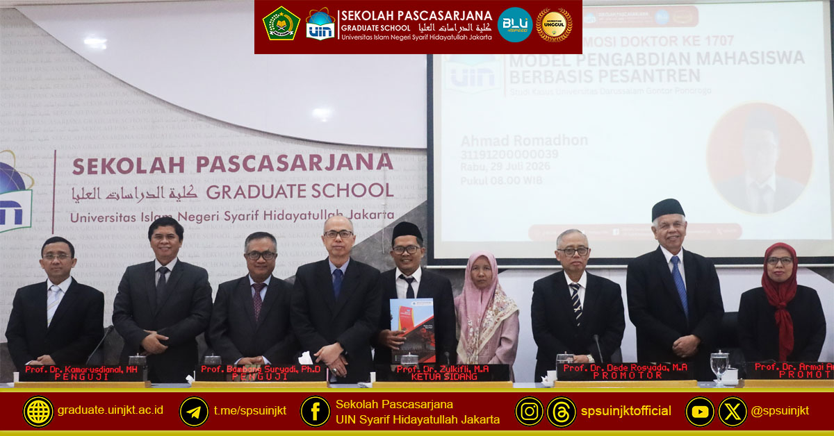 Ujian Promosi Doktor Ahmad Romadhon, Model Pengabdian Mahasiswa Berbasis Pesantren