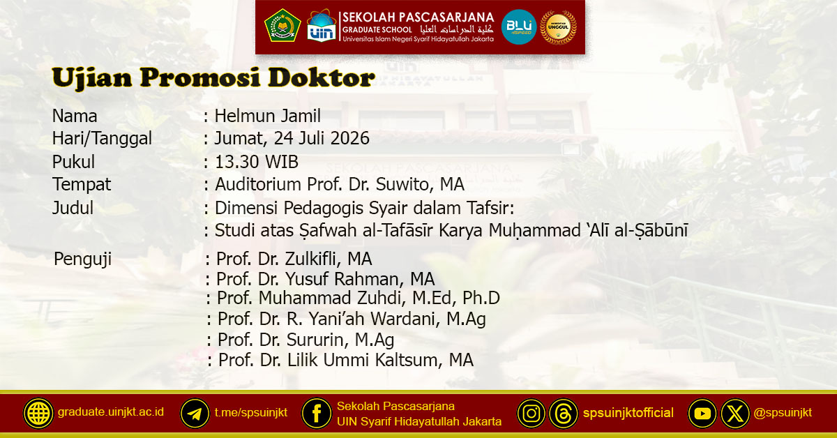 Helmun Jamil Doctoral Promotion Exam