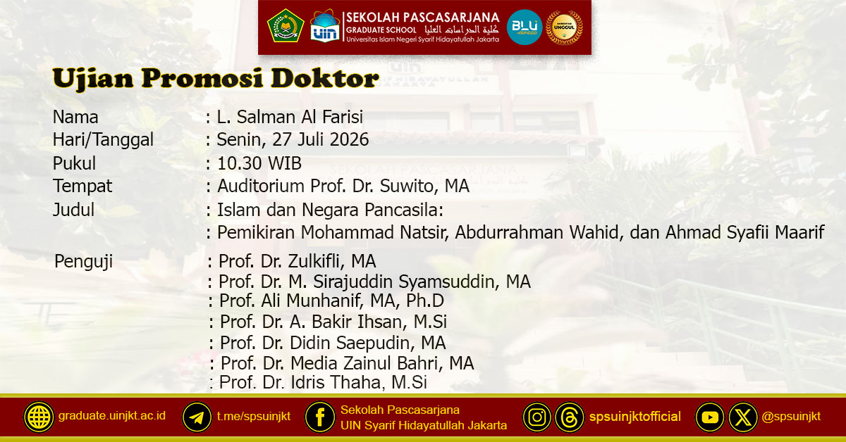 L. Salman Al Farisi Doctoral Promotion Exam