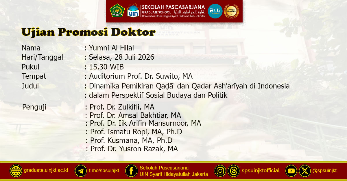 Yumni Al Hilal Doctoral Promotion Exam