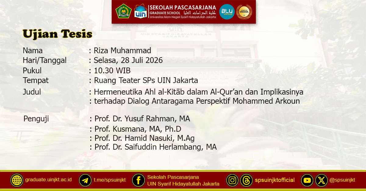 Ujian Tesis Riza Muhammad