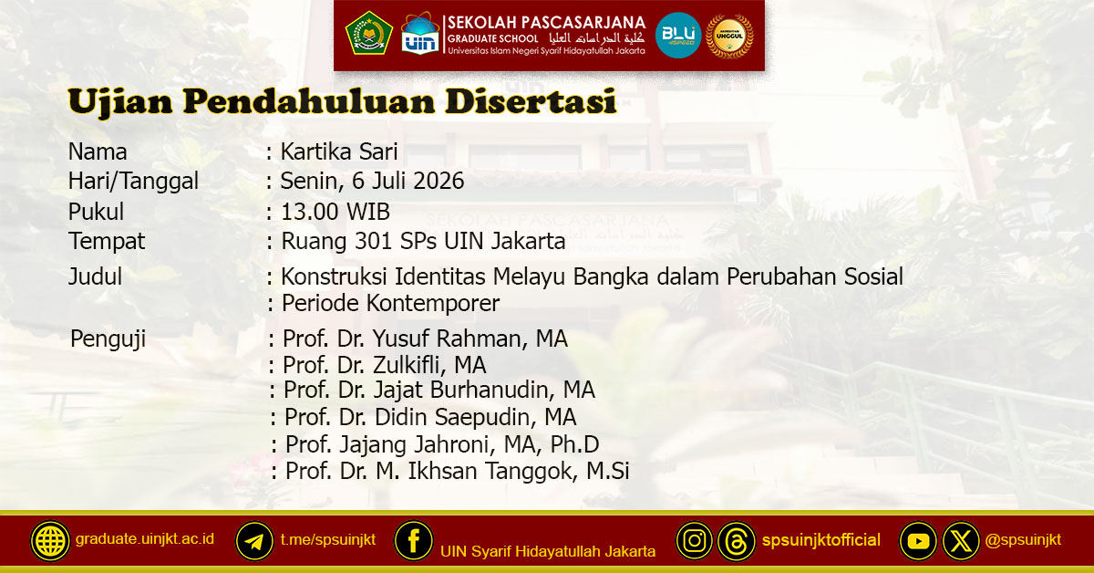 Ujian Pendahuluan Disertasi Kartika Sari