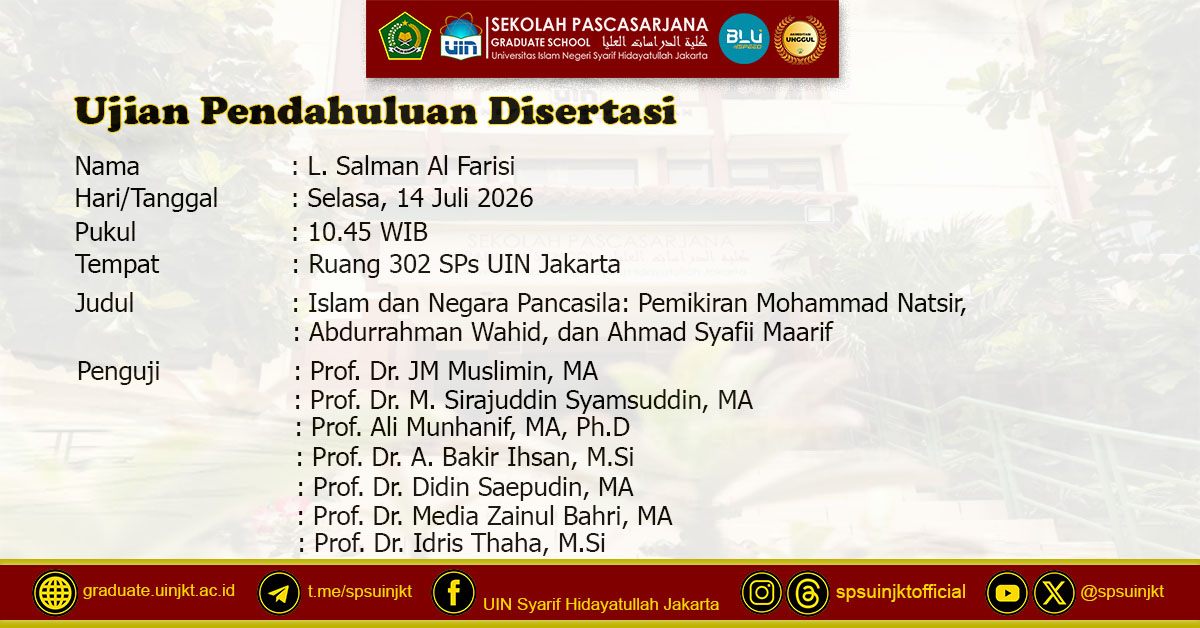 Ujian Pendahuluan Disertasi L. Salman Al Farisi