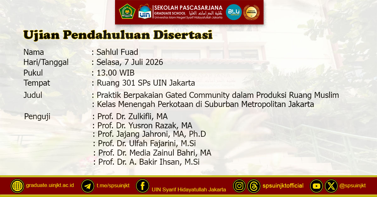 Ujian Pendahuluan Disertasi Sahlul Fuad