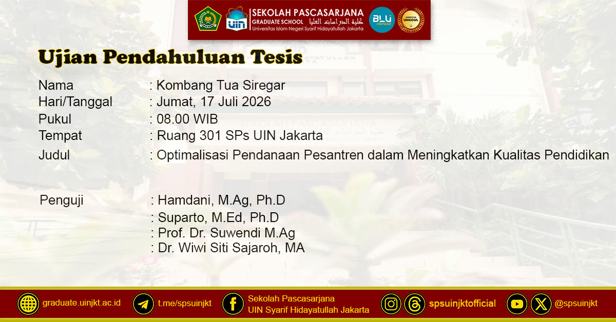 Kombang Tua Siregar Preliminary Thesis Exam