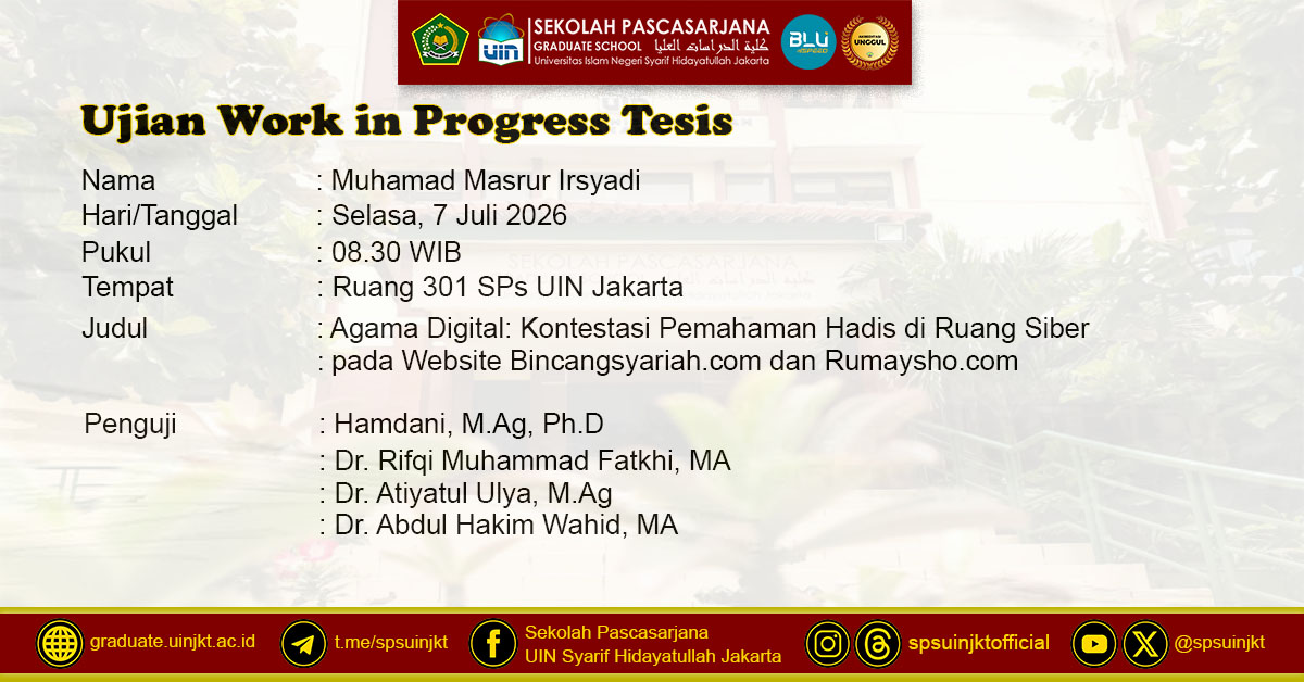 Ujian Work in Progress Tesis Muhamad Masrur Irsyadi