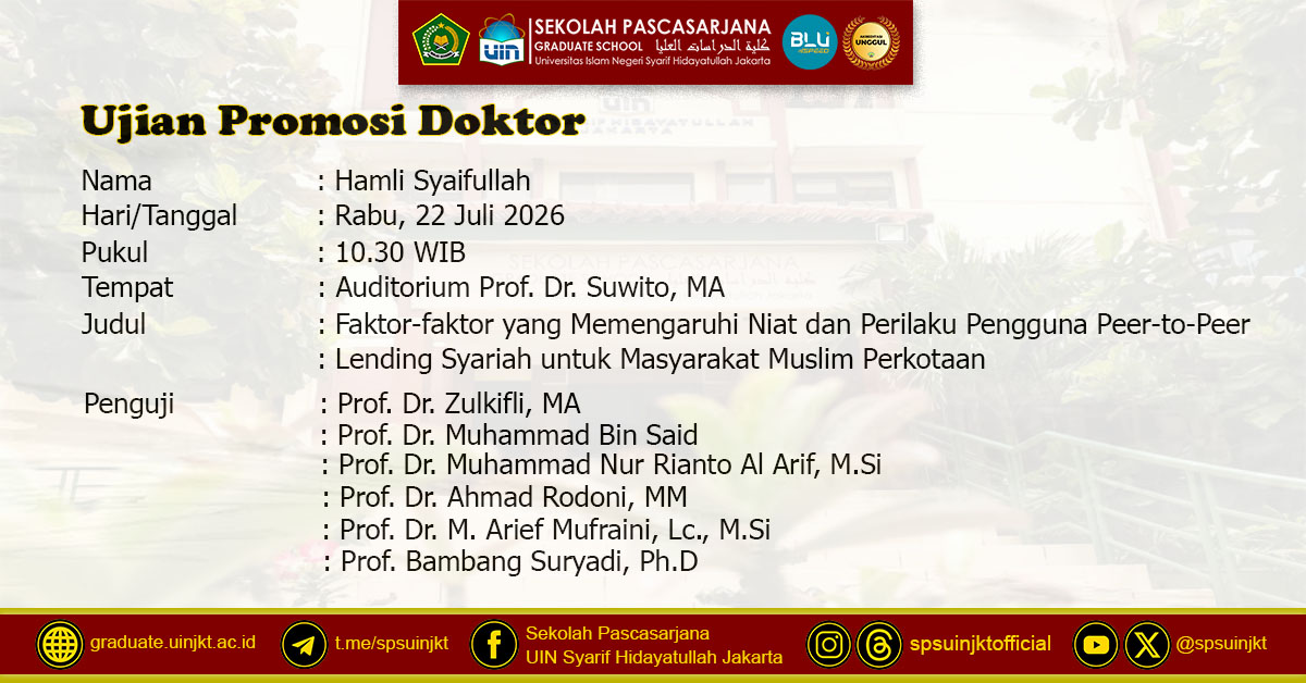 Hamli Syaifullah Doctoral Promotion Exam