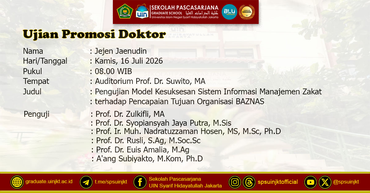 Jejen Jaenudin Dissertation Exam